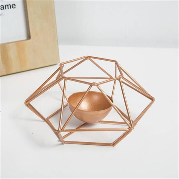 Creative Modern Minimalist Geometric Wrought Iron Gold Candle Holder Ornaments Home Decorations Romantic Candlelight Ornaments, Size:L