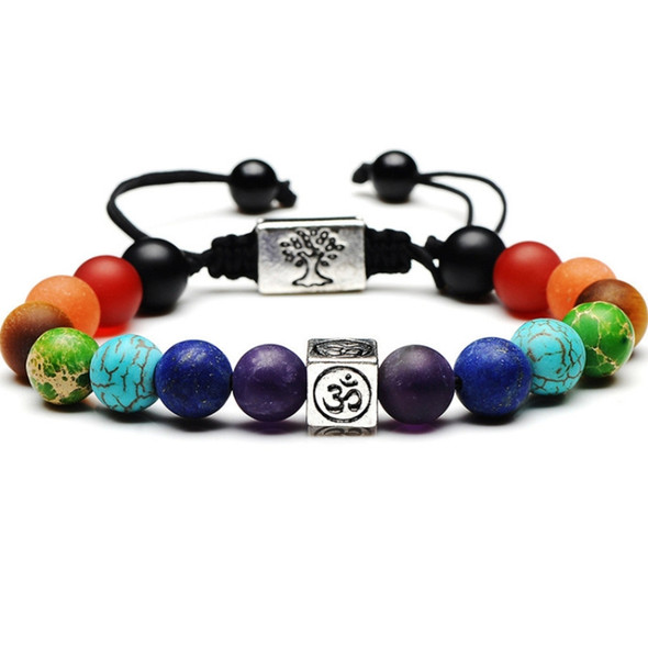 Tree of Life Multicolor Beads Stones Weave Yoga Rope Bracelets(Multicolor gold)