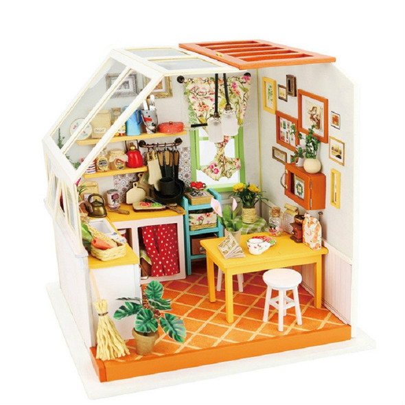 DIY Cottage Handmade Model Creative Assembled Art House, Style:Jason Delicious Kitchen
