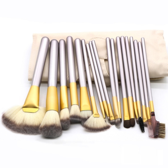 18 PCS High-grade Beige Beauty Makeup Brushes Tools Kit, Size: 25*46cm