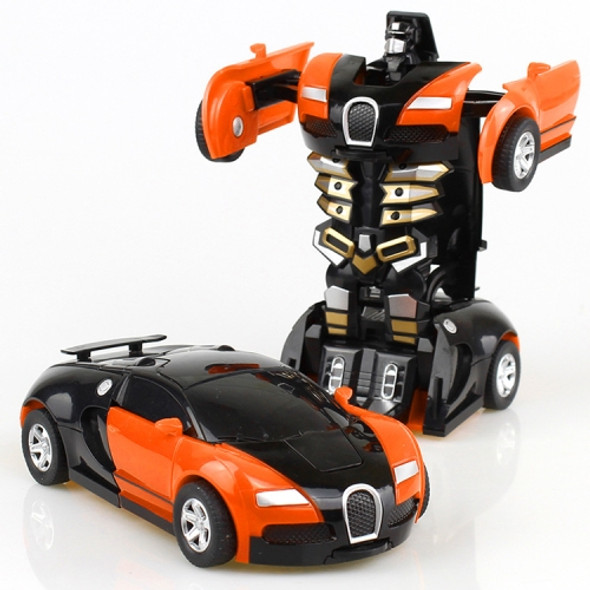 One-click Transforming Toy Car Impact Deformation Toy Model Car(Orange)