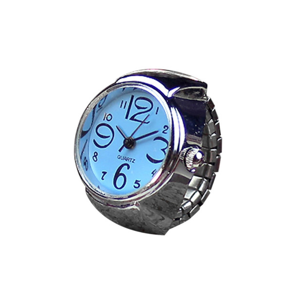 2 PCS  Creative Fashion Alloy Silver Shell Disc Watch Ring(Black)