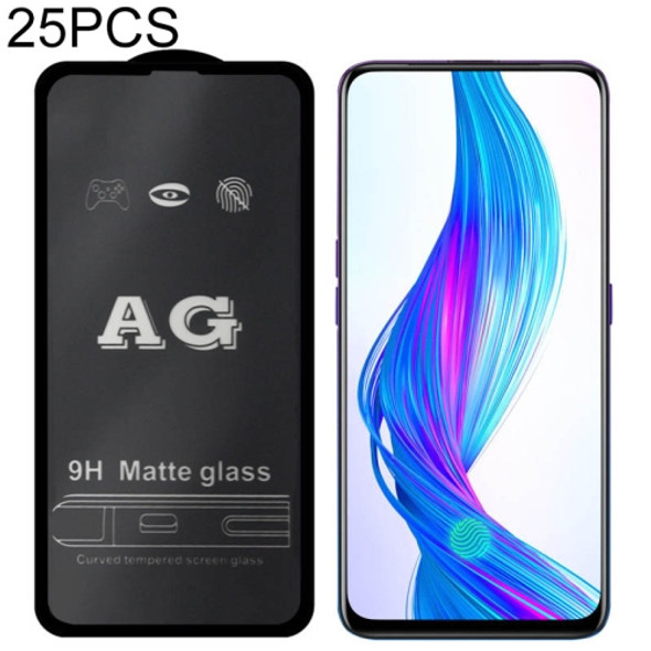 25 PCS AG Matte Frosted Full Cover Tempered Glass For OPPO Realme C2