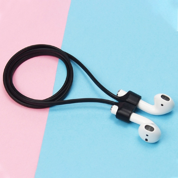 Wireless Bluetooth Headset Anti-lost Rope Magnetic Silicone Lanyard for Apple AirPods 1 / 2(Black)