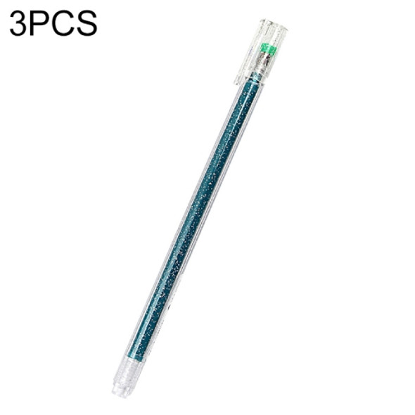 3 PCS Simple Flash Color Student Writing Neutral 0.5mm Hand Account Marker(Green)