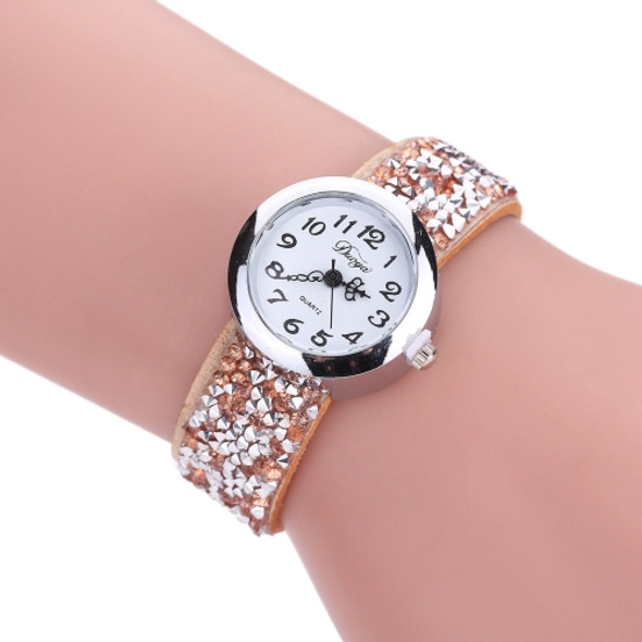 Rivet Bracelet Quartz Watch for Women(Yellow)