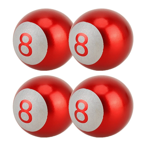 4 PCS Ball Number 8 Gas Cap Mouthpiece Cover Tire Cap Car Tire Valve Caps (Red)