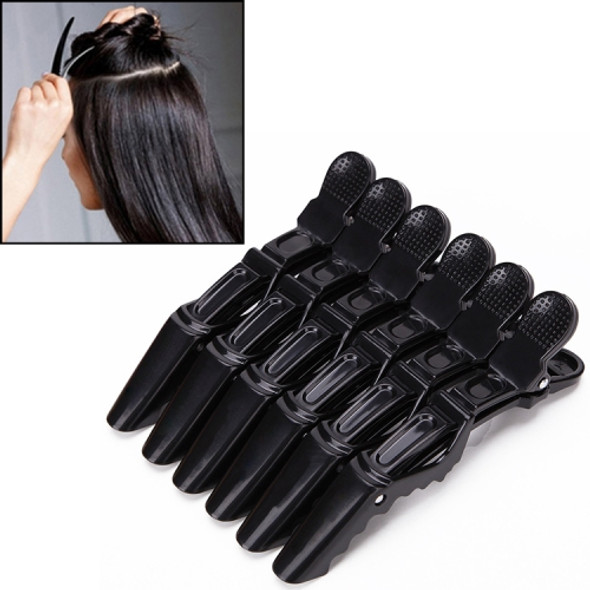 6 PCS Hair Not Easy to Slip off Hair Salon Barber Shop Style Partition Special Clip Hair Tools(Black)