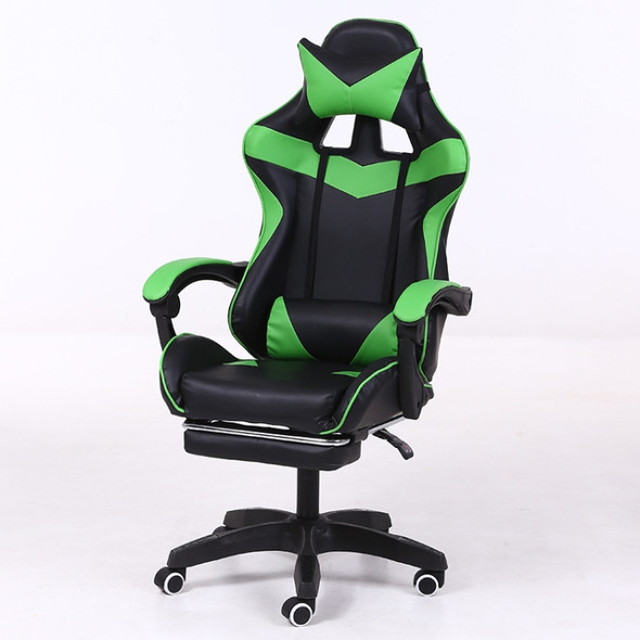 Computer Office Chair Home Gaming Chair Lifted Rotating Lounge Chair with Footrest / Aluminum Alloy Feet (Green)