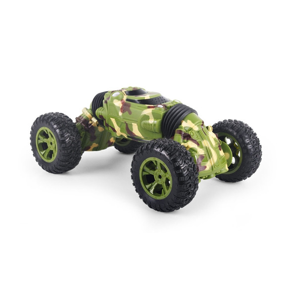 1086 Rechargeable 4 Channels Deformation Stunt Twisting Car Toy Car(Green)