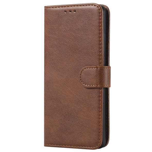 For Huawei P30 Pro Solid Color Horizontal Flip Protective Case with Holder & Card Slots & Wallet & Photo Frame & Lanyard(Brown)