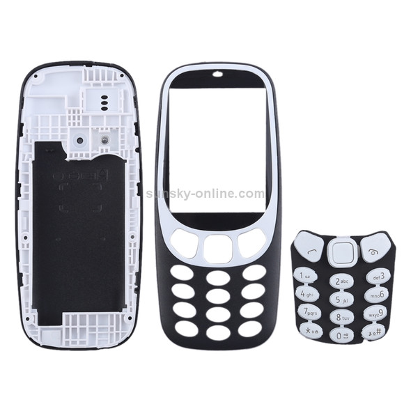 Full Assembly Housing Cover with Keyboard for Nokia 3310(Black)