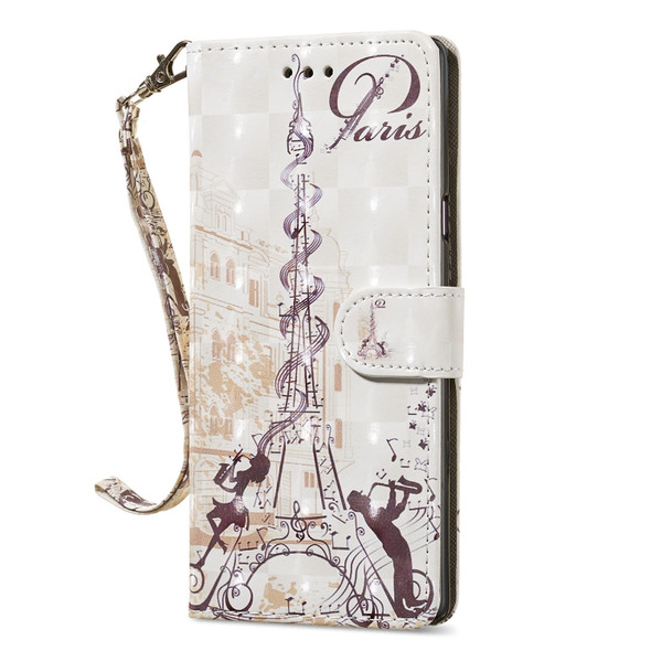 3D Painting Pattern Coloured Drawing Horizontal Flip PU Leather Case with Holder & Card Slots & Wallet For Galaxy Note 9(Eiffel Tower Couple)