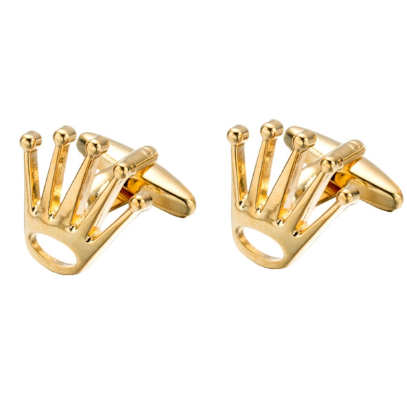 1 Pair Crown Tuxedo Shirt Cufflinks(gold color)