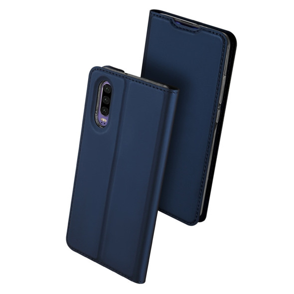 DUX DUCIS Skin Pro Series Horizontal Flip PU + TPU Leather Case for Huawei P30, with Holder & Card Slots (Blue)