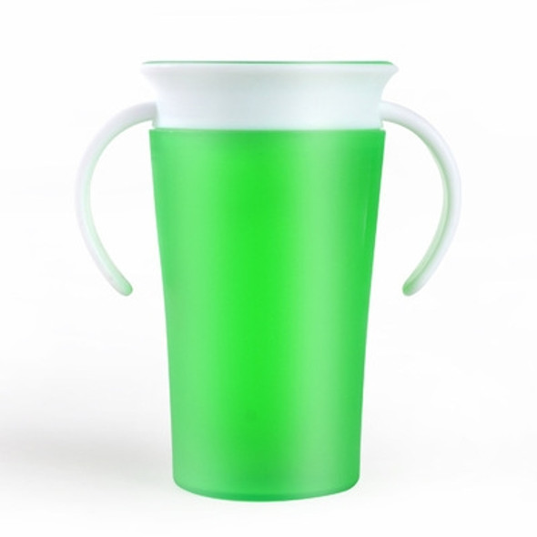 360 Degrees Rotated Baby Learning Drinking Cup With Double Handle Flip(Green)