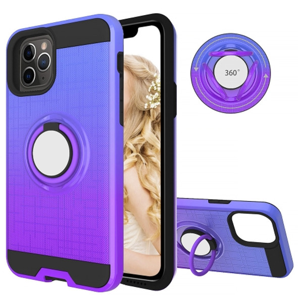 For iPhone 11 Pro 2 In 1 PC + TPU Protective Case with 360 Degrees Rotate Ring Holder(Blue Purple)