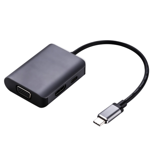 USB C Type C 3.1 TO HDMI 4K 30Hz VGA 1080P 60Hz Splitter Adapter With Type C PD Charging, For Laptop Macbook