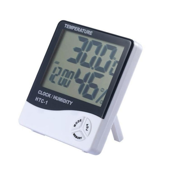 3.8 inch LCD Digital Temperature & Humidity Meter with Clock / Calendar (HTC-2)