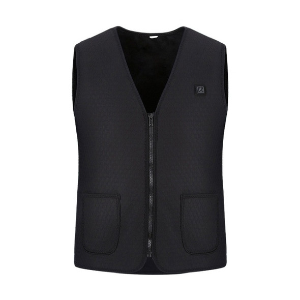 Plus Velvet Inside Men and Women Intelligent Charging Heating Vest Warm Clothes(Color:Black Size:M)