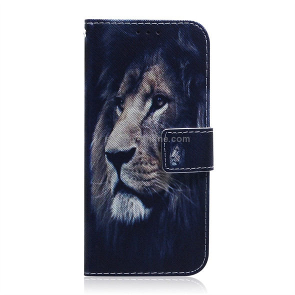 Lion Pattern Coloured Drawing Horizontal Flip Leather Case for Huawei Mate 20, with Holder & Card Slots & Wallet