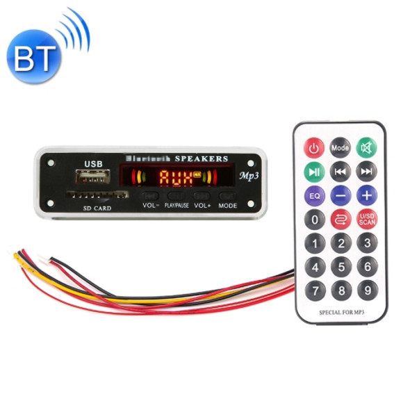 Car Color Screen 12V Audio MP3 Player Decoder Board FM Radio SD Card USB, with Bluetooth Function & Remote Control