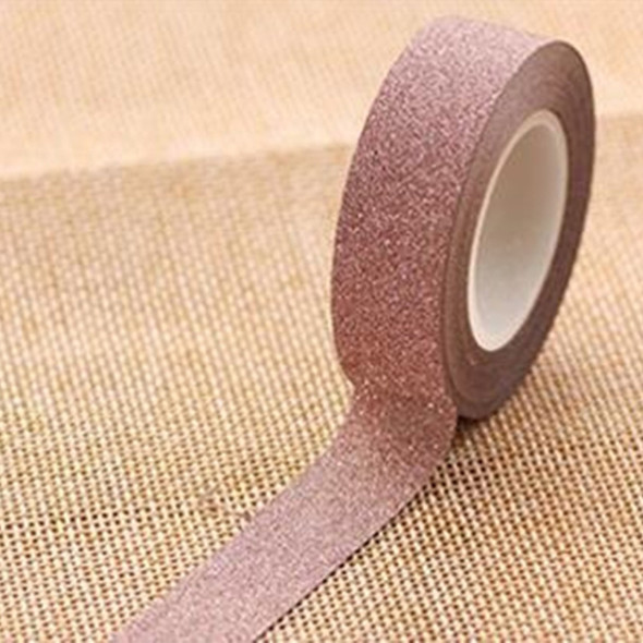 Flash Washi Sticky Paper Tape Label DIY Decorative Tape, Length: 10m(Skin Pink)