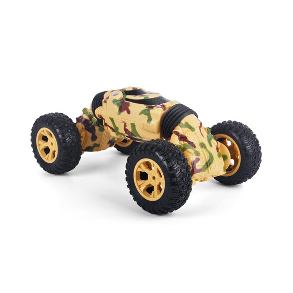 1086 Rechargeable 4 Channels Deformation Stunt Twisting Car Toy Car(Yellow)