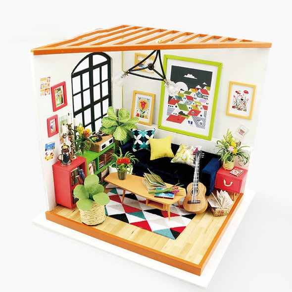 DIY Cottage Handmade Model Creative Assembled Art House, Style:Cass Musical Living Room