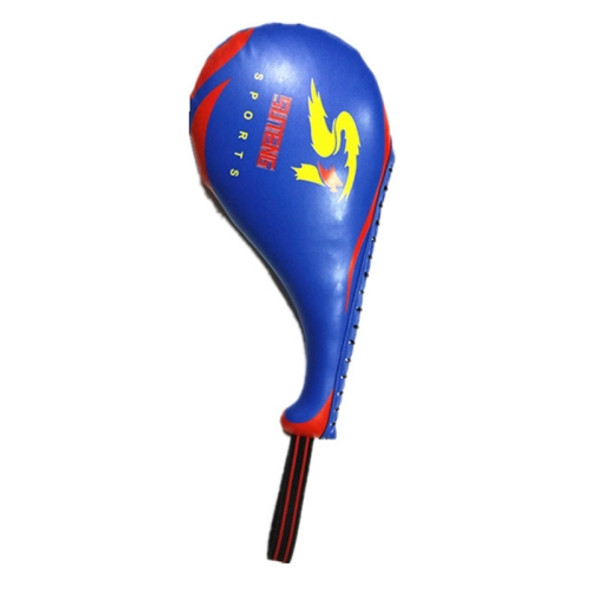 SUTENG PU Leather Boxing Double Leaf Target Chicken Leg Shape Trainer for Adults (Blue)