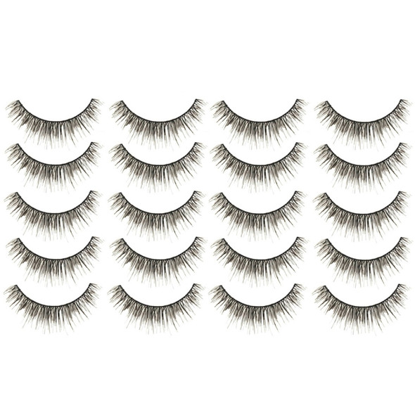 10 Pairs M14 Criss-Cross Cotton Stem Natural Makeup Lashes Charming Long Thick Black False Eyelashes