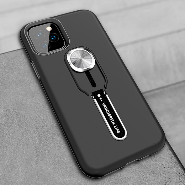 Shockproof TPU + PC Protective Case with Holder For iPhone 11 Pro(Black)