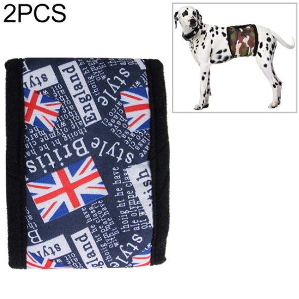 2 PCS Pet Physiological Belt Male Dog Courtesy With Health Safety Pants Anti-harassment Belt, Size:L(Rice Flag)