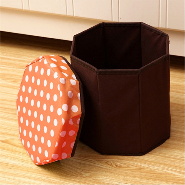 Household Multifunctional Folding Seating Storage Stool(Orange)