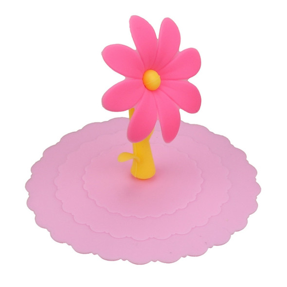 2 PCS Super Cute Sunflower Shape Reusable Silicone Cover Splicing Thermal Insulation Cover(Pink)