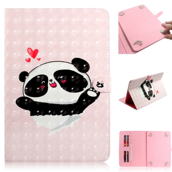 3D Colored Drawing Universal Horizontal Flip Leather Case, with Holder & Card Slot & Wallet for 8 inch Tablet PC(Love Bear)