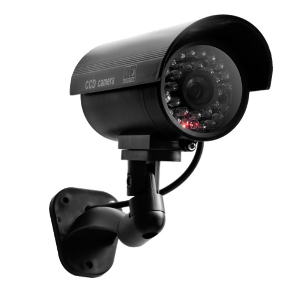 Waterproof Dummy CCTV Camera With Flashing LED For Realistic Looking for Security Alarm(black)