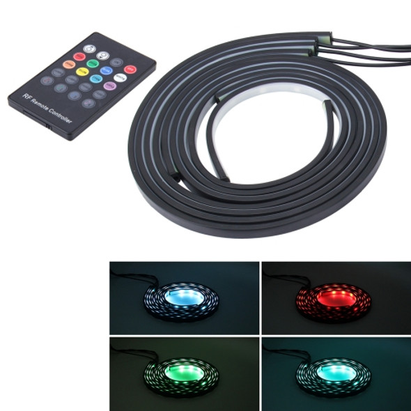 4 in 1 90cm/120cm RGB Colorful Flashing Decorative Chasis Light Sound Control Light Music Rhythm Light with Wireless Remote Control, DC 12V