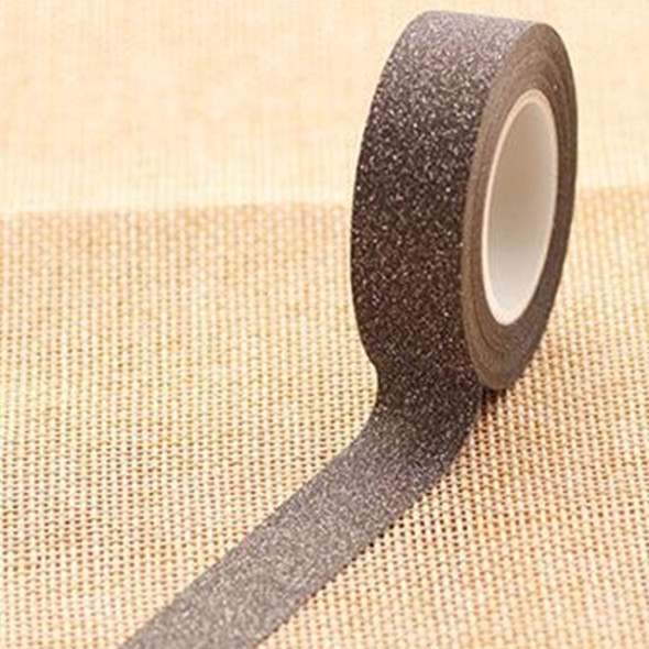 Flash Washi Sticky Paper Tape Label DIY Decorative Tape, Length: 10m(Black)