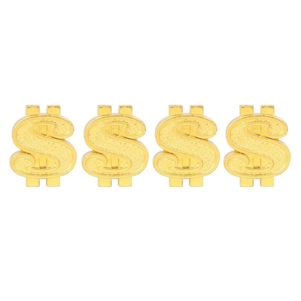 Universal 8mm Dollar Style Plastic Car Tire Valve Caps, Pack of 4(Gold)