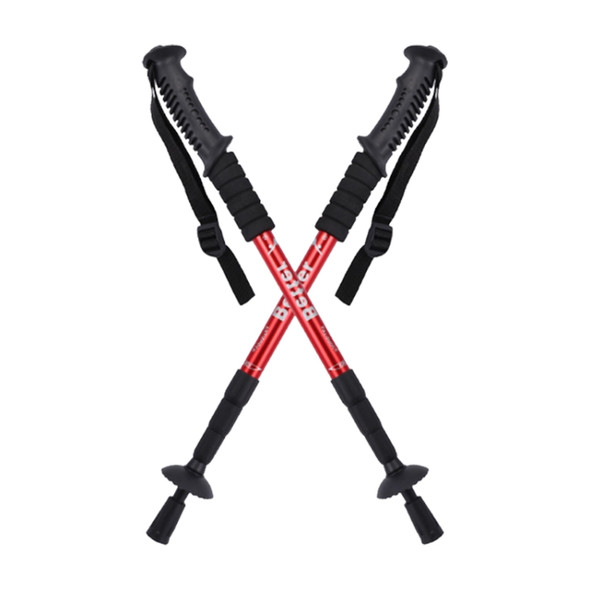 Folding Adjustable Crutch / Walking Stick with Compass, Height: 0.5-1.1m (Random Color Delivery)