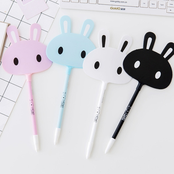 10 PCS 0.5mm Creative Cute Rabbit Shape Fan Gel Pen Writing Stationery for Kids Gift / Office School Supplies, Random Color Delivery