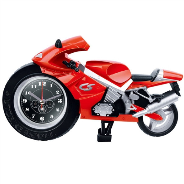 Creative Artistic Motorcycle Alarm Clock Desk Clock Model for Household Shelf Decorations (Red)