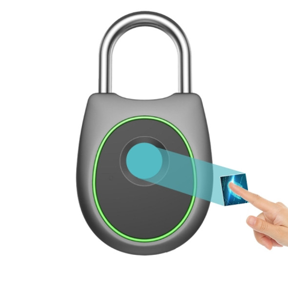 Portable Smart Fingerprint Lock Electric Biometric Door Lock USB Rechargeable IP65 Waterproof Home Door Luggage Case Lock Bluetooth Electronic Lock(Grey)