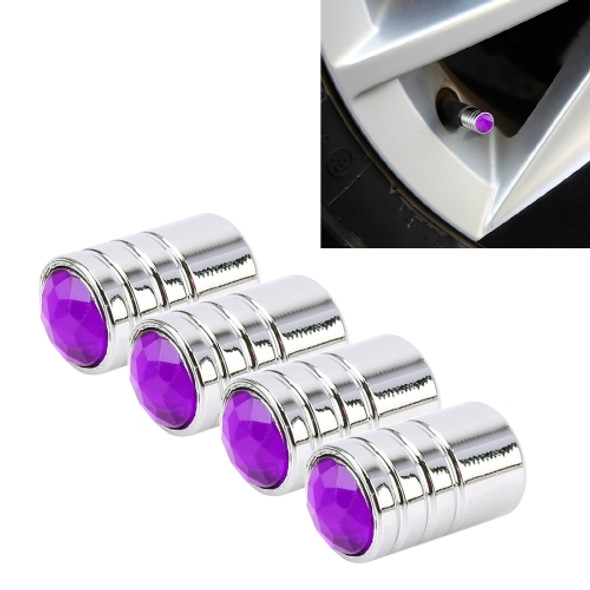 4 PCS Gas Cap Mouthpiece Cover Gas Cap Tire Cap Car Motor Bicycle Tire Valve Caps(Purple)