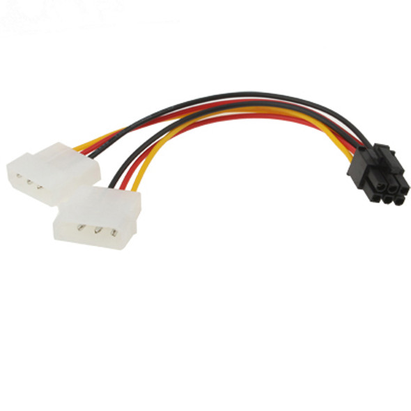 6 Pin Male to 2 x 4 Pin Female Power Cable, Length: 17.5cm