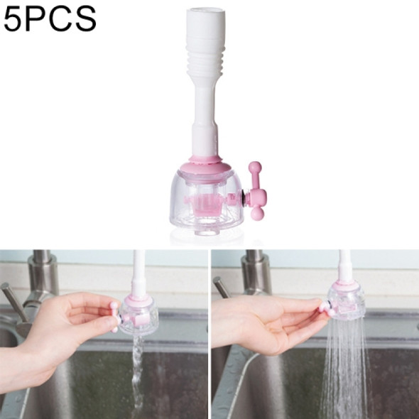 5 PCS Rotatable Water-saving Device Water Filter Faucet Water Purifier, Size: 13.5cm(Pink)