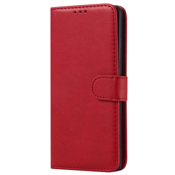 For Huawei P30 Pro Solid Color Horizontal Flip Protective Case with Holder & Card Slots & Wallet & Photo Frame & Lanyard(Red)