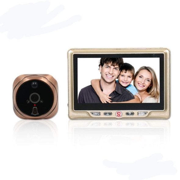 4.3 inch LCD Door Camera Recordable Digital Peephole Video Recording Motion Detect Door Eye Doorbell Video(Gold)