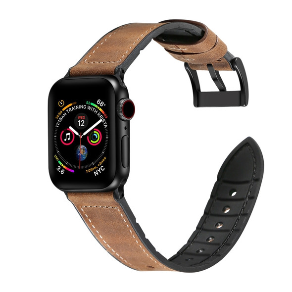 Crazy Horse Texture TPU Watch Strap for Apple Watch Series 3 & 2 & 1 42mm(Brown)